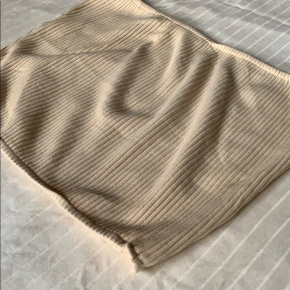 Beige Ribbed Tube top - Picture 2 of 2